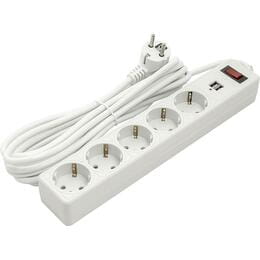 Купити Фільтр живлення PowerPlant JY-1056U/5 (PPSA10M50S5U) 5 розеток, 2xUSB 2.1A, 5 м, євростандарт, білий Фільтр живлення PowerPlant JY-1056U/5 (PPSA10M50S5U) 5 розеток, 2xUSB 2.1A, 5 м, євростандарт, білий
