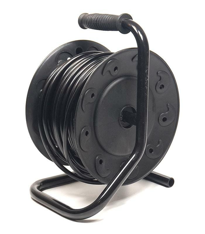 Удлинитель на катушке PowerPlant JY-2002/25 (PPRA10M250S4) 4 розетки, 25 м, черно-желтый