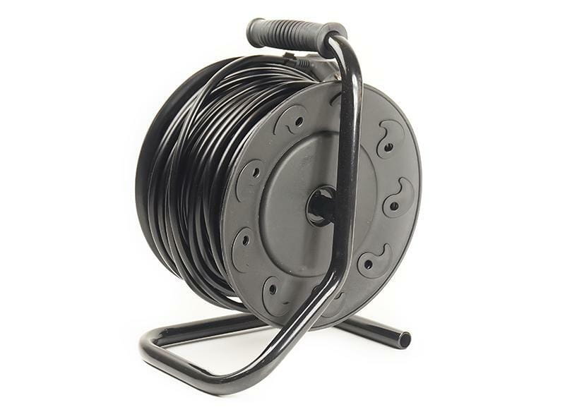 Удлинитель на катушке PowerPlant JY-2002/30 (PPRA10M300S4) 4 розетки, 30 м, черно-желтый