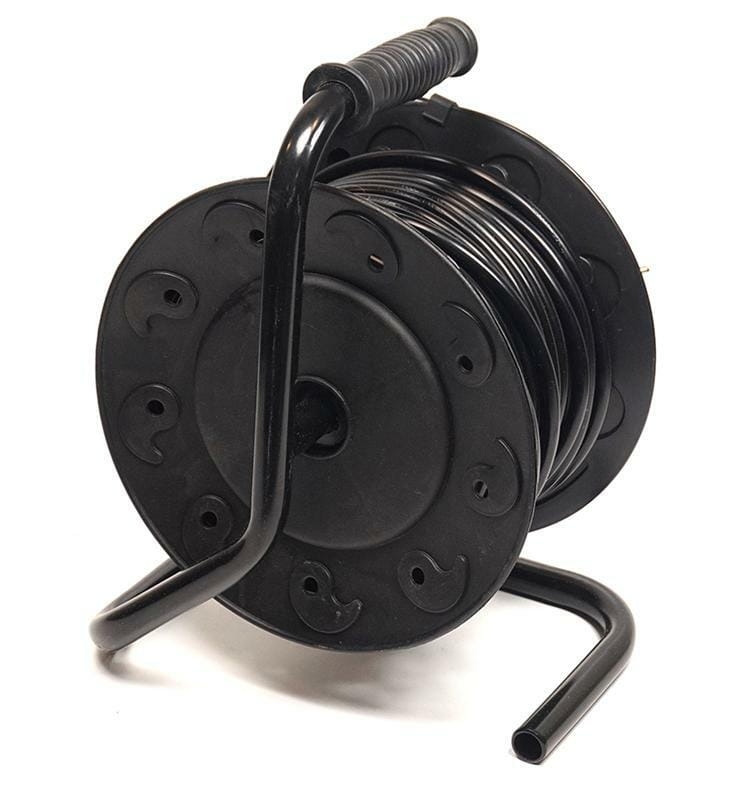 Удлинитель на катушке PowerPlant JY-2002/20 (PPRA10M200S4) 4 розетки, 20 м, черно-желтый