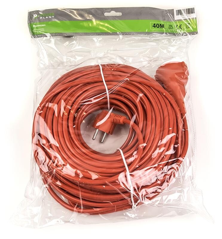 Удлинитель PowerPlant JY-3024/40 (PPCA10M400S1) 1 розетка, 40 м, оранжевый