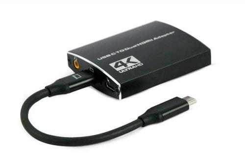 Photos - Cable (video, audio, USB) Cablexpert Адаптер  USB Type-C - 2xHDMI + 3.5 мм  Black (A-CM-HDMIF2-0 (M/F)