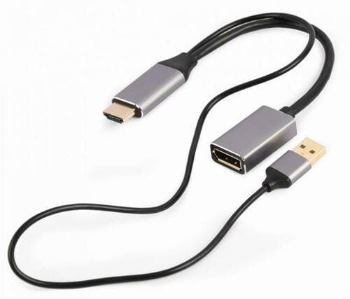 Photos - Cable (video, audio, USB) Cablexpert Адаптер  HDMI - DisplayPort , 0.1 м, Black/Grey (A-HDMIM-DP (M/F)