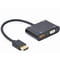 Фото - Адаптер Cablexpert HDMI - HDMI/VGA+Аудіо 3.5 мм, M/F, 0.15 м, чорний (A-HDMIM-HDMIFVGAF-01) коробка | click.ua