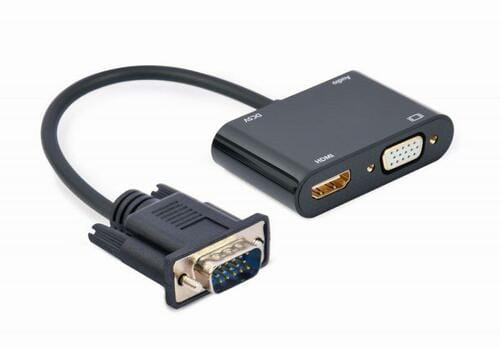 Photos - Cable (video, audio, USB) Cablexpert Адаптер  VGA - HDMI+VGA (M/F), 0.15 м, Black  A-V (A-VGA-HDMI-02)