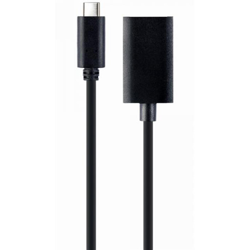 Адаптер Cablexpert USB Type-C - DisplayPort (M/F), 0.15 м, черный (A-CM-DPF-02)