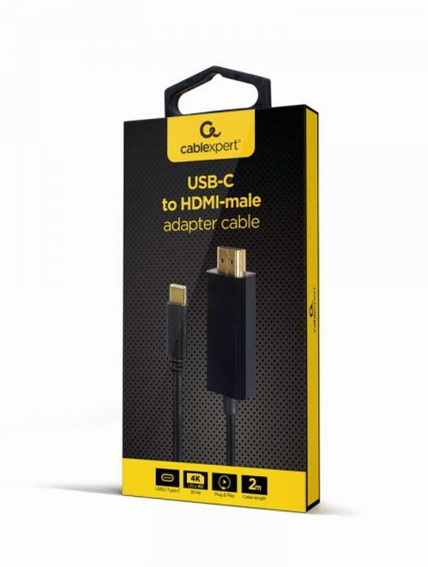 Кабель Cablexpert USB Type-C - HDMI (M/M), 2 м, черный  (A-CM-HDMIM-01)