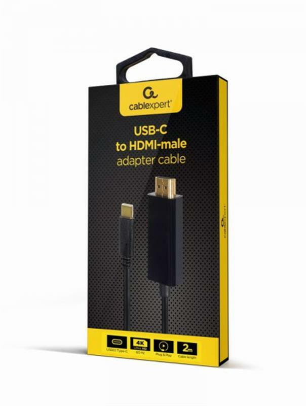 Кабель Cablexpert USB Type-C - HDMI (M/M), 2 м, черный (A-CM-HDMIM-02)