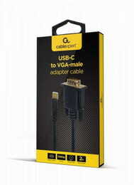 Кабель Cablexpert USB Type-C - VGA (M/M), 2 м, чорний (A-CM-VGAM-01)