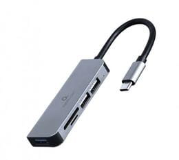 Концентратор USB Type-C Cablexpert 1хUSB3.1, 2хUSB2.0, кардридер, металл, Grey (UHB-CM-CRU3P1U2P2-01)