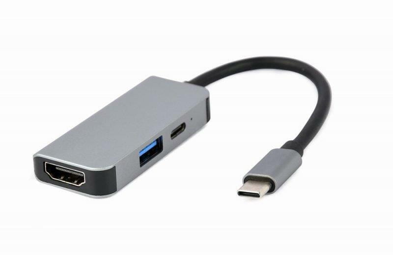Док-станція Cablexpert USB-C 3-в-1 (A-CM-COMBO3-02) USB/HDMI/PD