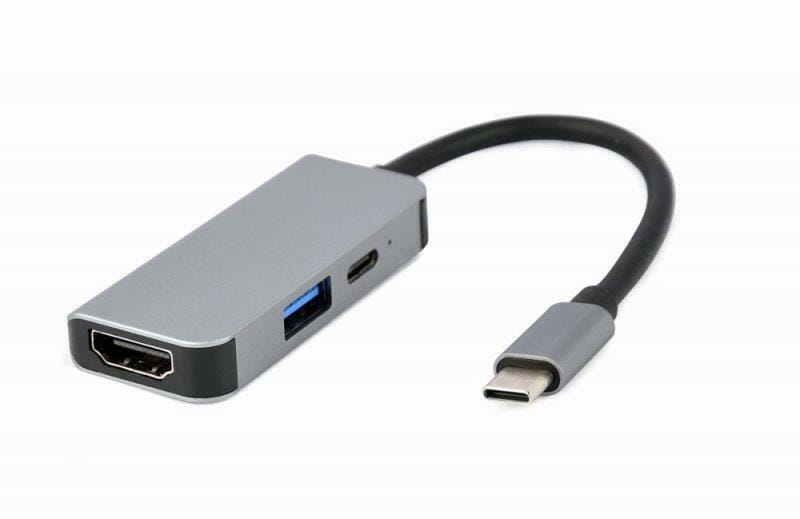 Док-станция Cablexpert USB-C 3-в-1 (A-CM-COMBO3-02) USB/HDMI/PD