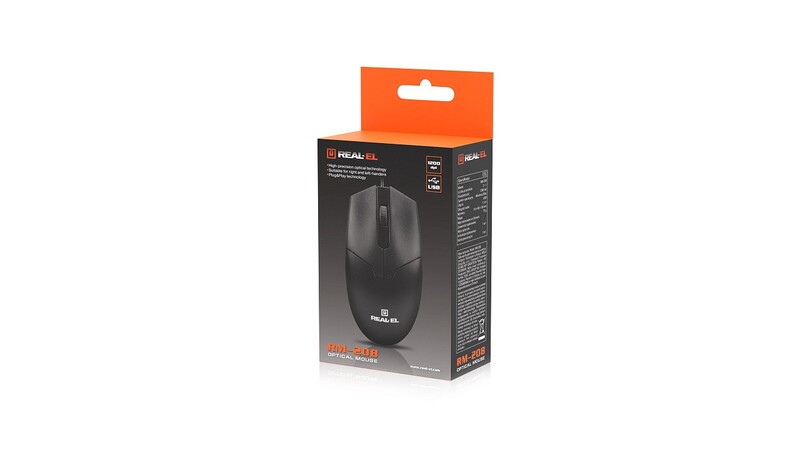 Мышь REAL-EL RM-208 Black (EL123200030)