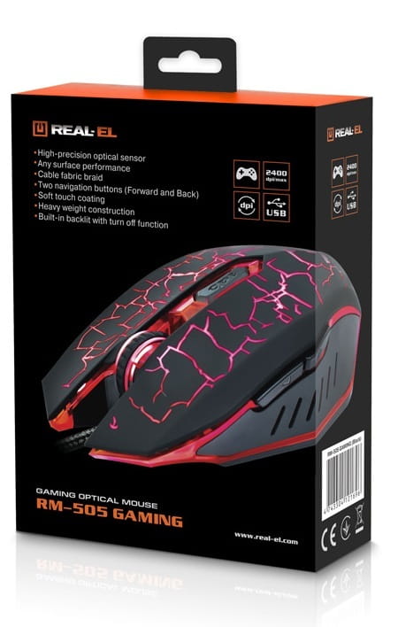 Мышь REAL-EL RM-505 Black (EL123200018)