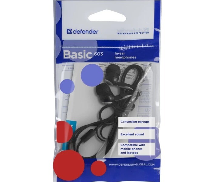 Навушники Defender Basic-603 Black (63603)