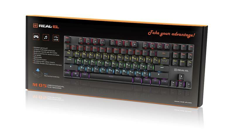 Клавиатура REAL-EL M 05 Grey USB