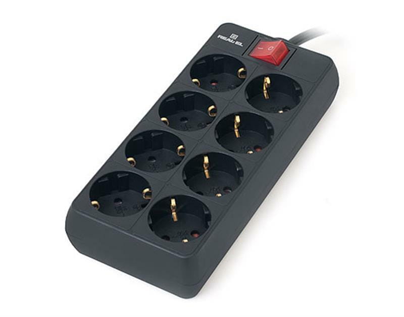 Фильтр питания REAL-EL RS-8 Protect 1.8 м Black