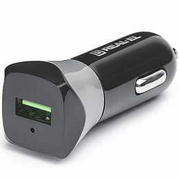 Автомобільний зарядний пристрій REAL-EL CA-30 QC3.0 (1USBx3A) Black/Grey