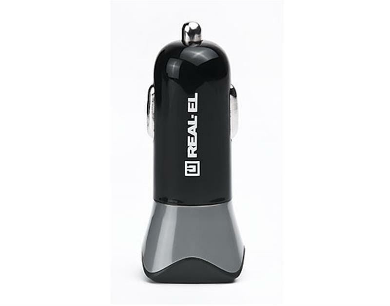 Автомобильное зарядное устройство REAL-EL CA-30 QC3.0 (1USBx3A) Black/Grey