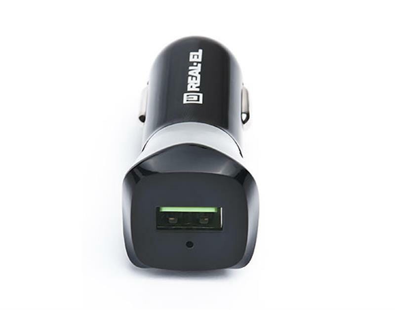 Автомобильное зарядное устройство REAL-EL CA-30 QC3.0 (1USBx3A) Black/Grey
