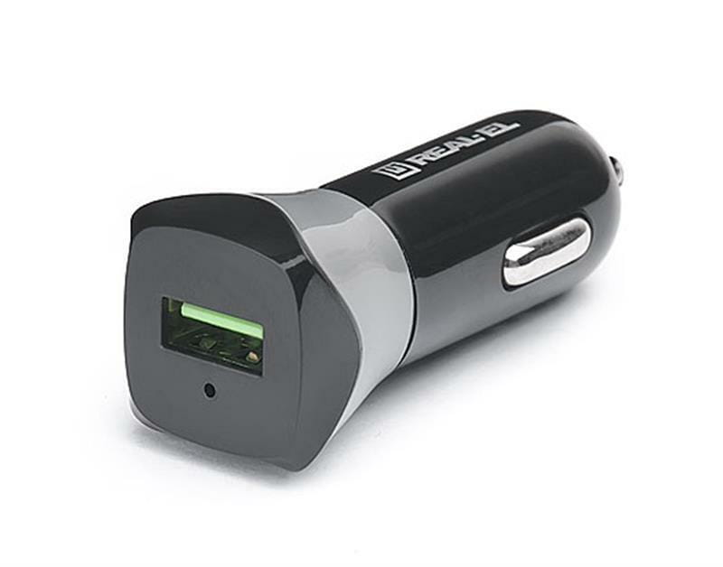 Автомобильное зарядное устройство REAL-EL CA-30 QC3.0 (1USBx3A) Black/Grey