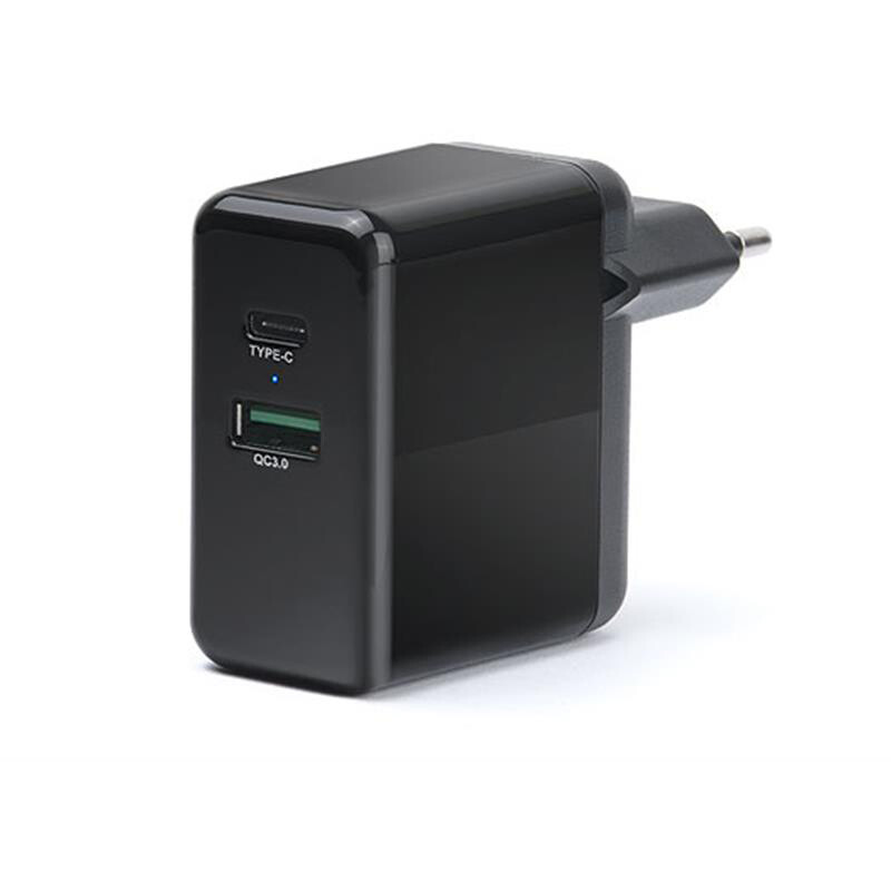 Мережевий зарядний пристрій REAL-EL CH-350 QC3.0 (2USB, 3A) Black
