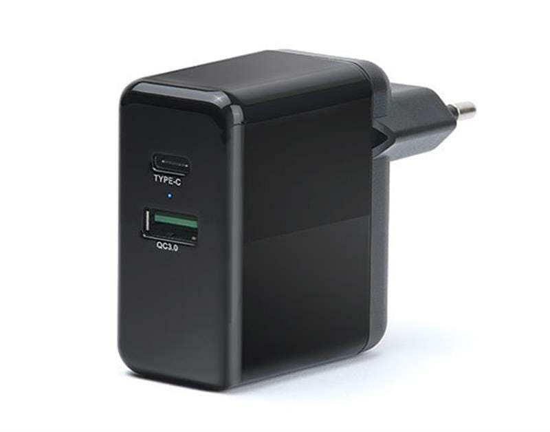 Сетевое зарядное устройство REAL-EL CH-350 QC3.0 (2USB, 3A) Black