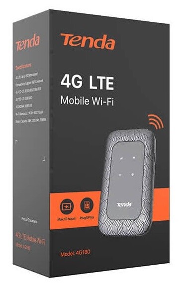 Беспроводной маршрутизатор Tenda 4G180V3.0 (4G/LTE, 1xMicro SD slot, 1xMicro SIM slot, 1xMicro USB port, 2100mAh)