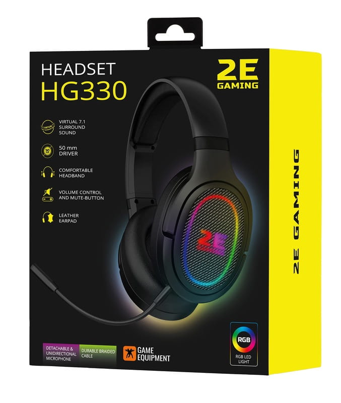 Гарнитура 2E Gaming HG330 RGB 7.1 Black (2E-HG330BK-7.1)