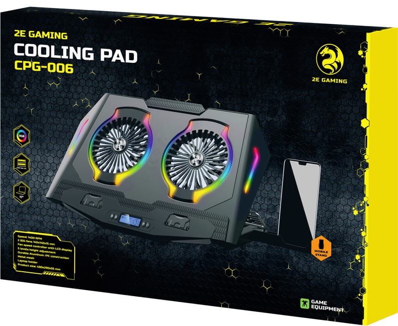 Охолоджуюча пiдставка для ноутбука 2E Gaming 2E-CPG-006 Black