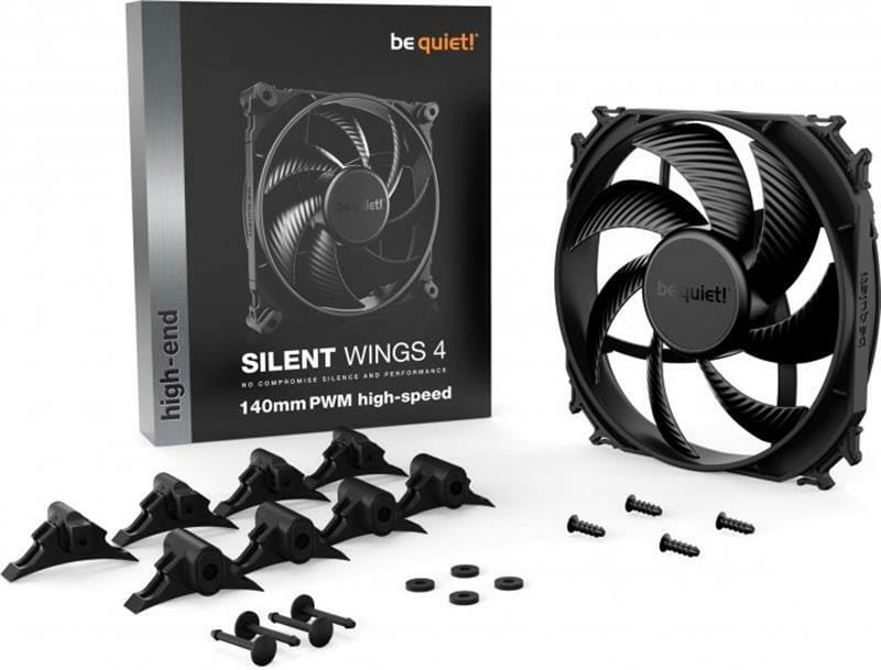 Вентилятор be quiet! Silent Wings 4 140mm PWM high-speed (BL097), 140x140x25 мм, 4-pin, черный