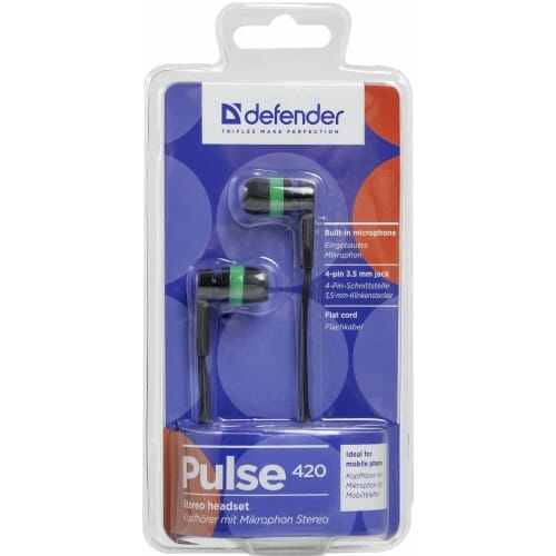 Гарнiтура Defender Pulse 420 Black/Green (63422)