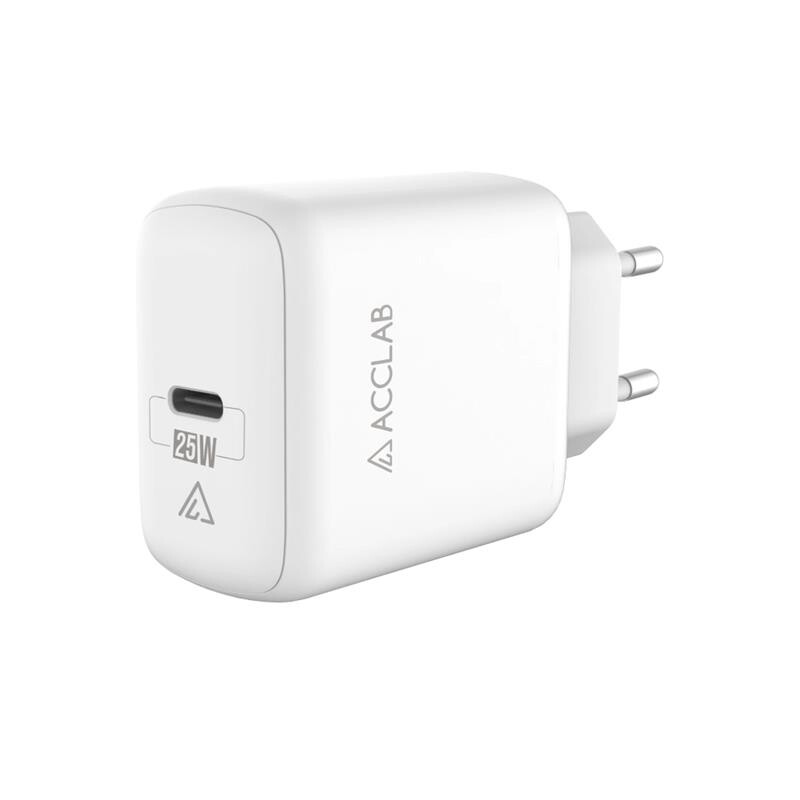 Зарядное устройство AccLab AL-TC125 1хType-C 5В/3A/25W QC/PD 3.0 White (1283126538841)