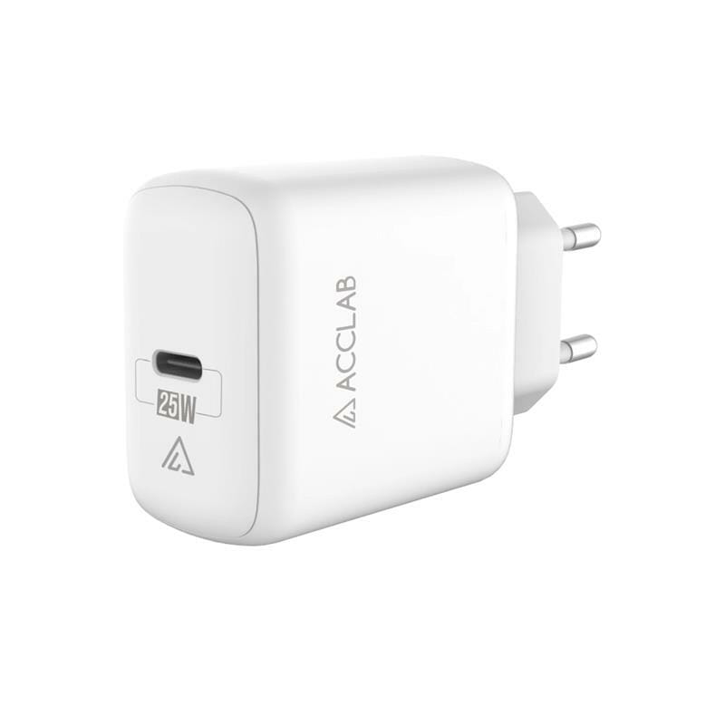 Зарядное устройство AccLab AL-TC125 1хType-C 5В/3A/25W QC/PD 3.0 White (1283126538841)
