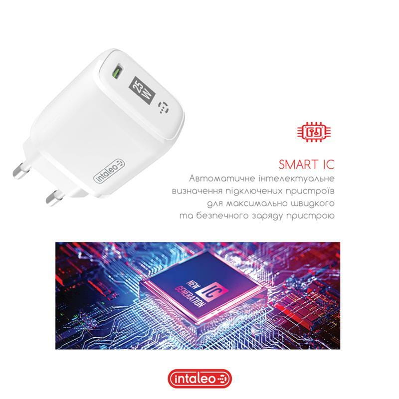 Сетевое зарядное устройство Intaleo TCGQPD125 (1USBx3A) White (1283126538827)