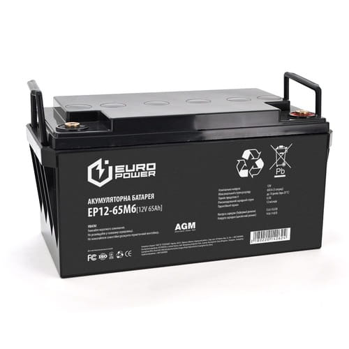 Фото - Батарея для ИБП Europower Акумуляторна батарея  12V 65AH  AGM EP12-65M6/14 (EP12-65M6/14262)