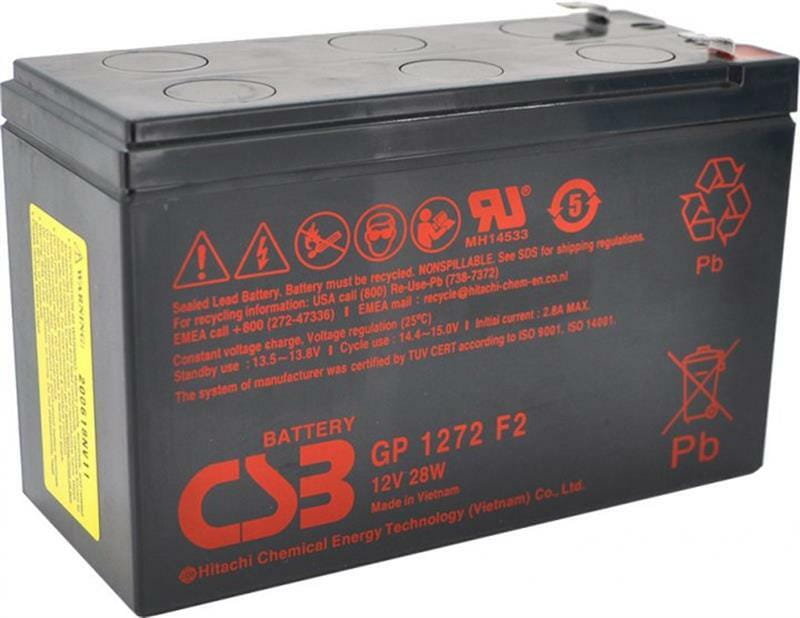 Аккумуляторная батарея CSB 12V 7.2AH (GP1272F2-28W/07775) AGM Black