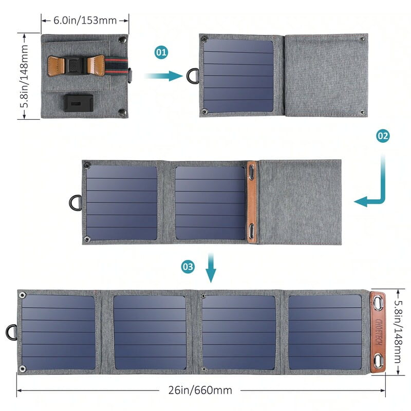 Солнечное зарядное устройство Choetech 14W Foldable Solar charger Panel (SC004)