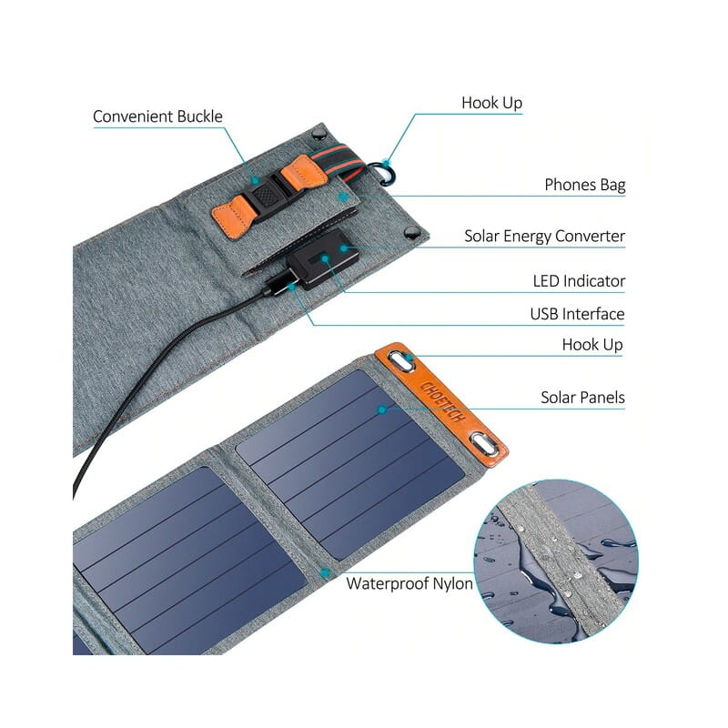 Солнечное зарядное устройство Choetech 14W Foldable Solar charger Panel (SC004)