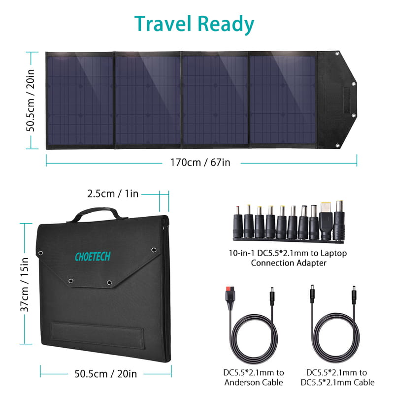 Солнечное зарядное устройство Choetech 100W Foldable Solar Charger (SC009)