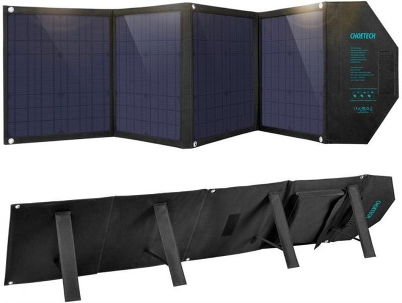 Солнечное зарядное устройство Choetech 80W (158x41см) USB 5V/2.4A + 5V/2.4A QC3.0 + USB-C PD3.0 (30W) (SC007)