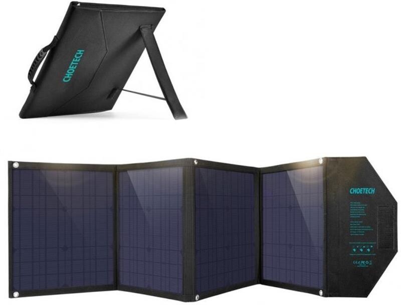 Солнечное зарядное устройство Choetech 80W (158x41см) USB 5V/2.4A + 5V/2.4A QC3.0 + USB-C PD3.0 (30W) (SC007)