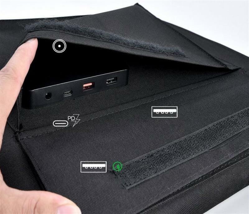 Солнечное зарядное устройство Choetech 80W (158x41см) USB 5V/2.4A + 5V/2.4A QC3.0 + USB-C PD3.0 (30W) (SC007)