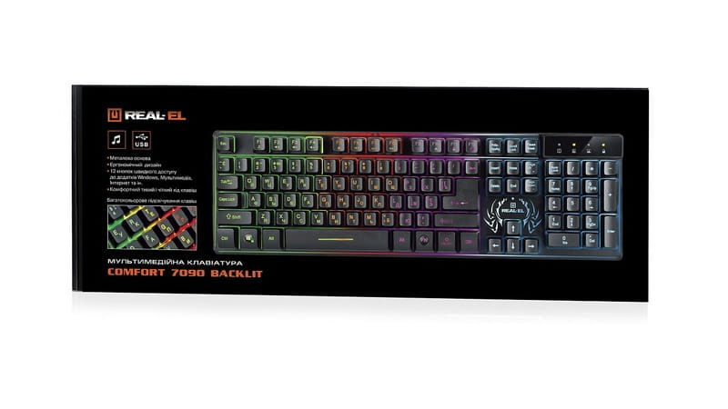 Клавиатура REAL-EL Comfort 7090 Backlit Black (EL123100031)