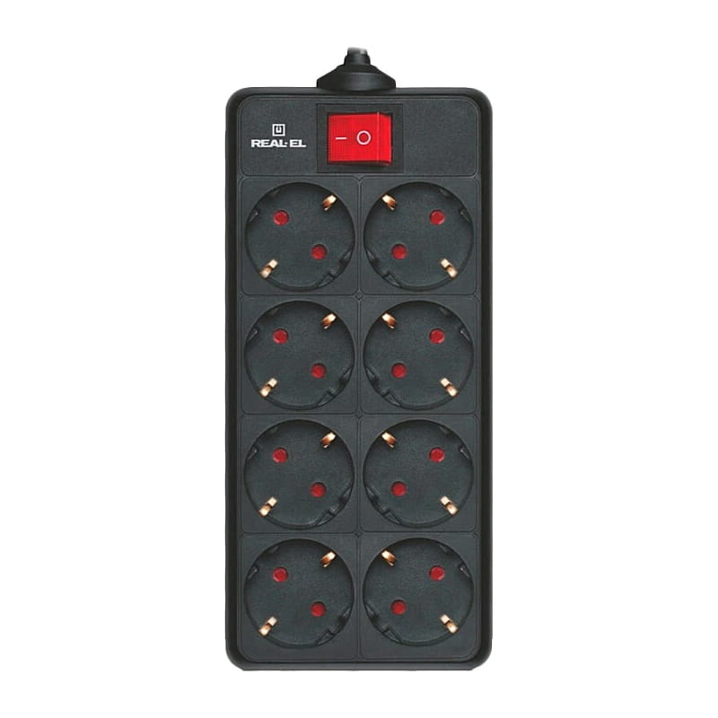 Фильтр питания REAL-EL RS-8 Protect 5м Black (EL122300024)
