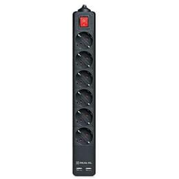 Купить Фильтр питания REAL-EL RS-6 Protect USB 3m Black Фильтр питания REAL-EL RS-6 Protect USB 3m Black