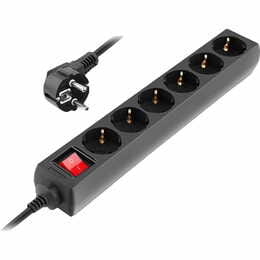 Фильтр питания REAL-EL RS-6 Protect M 3м Black (EL122300034)