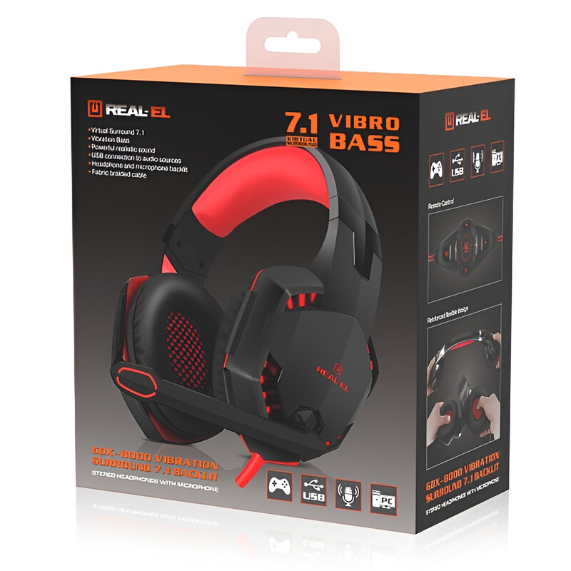 Гарнитура REAL-EL GDX-8000 Black/Red