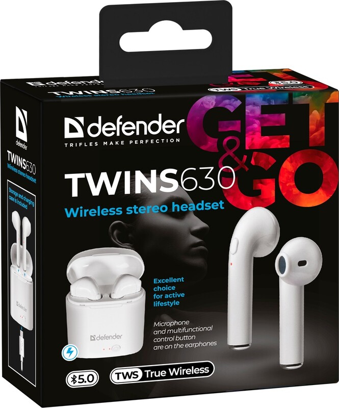 Bluetooth-гарнитура Defender Twins 630 TWS White (63630)