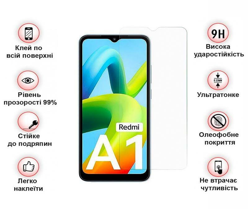 Защитное стекло BeCover для Xiaomi Redmi A1 Crystal Clear Glass 3D (708126)